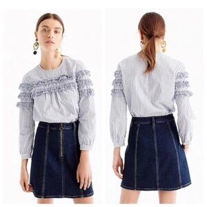 J Crew Denim A-line Zip Front Mini Skirt Sz 25